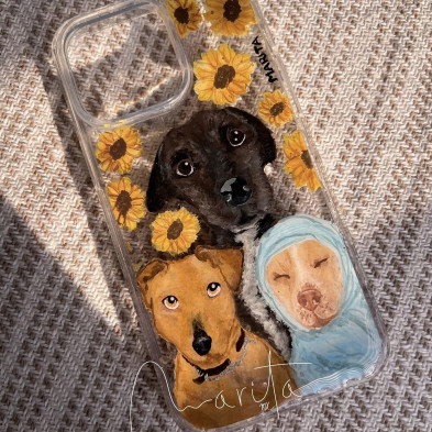 Carcasa para móvil pintada a mano